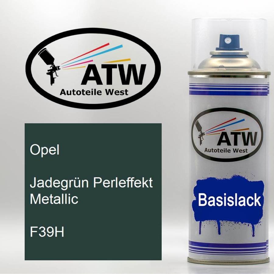 Opel, Jadegrün Perleffekt Metallic, F39H: 400ml Sprühdose, von ATW Autoteile West.